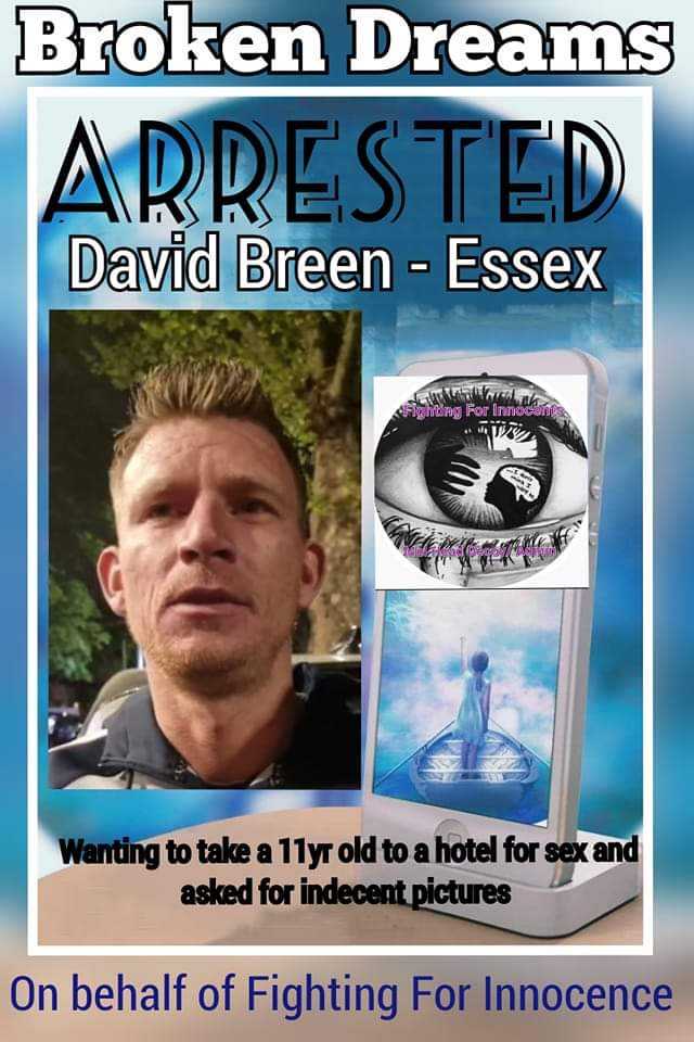 David Breen, Essex - arranged to meet an 11 year old decoy and stay in a hotel for sex